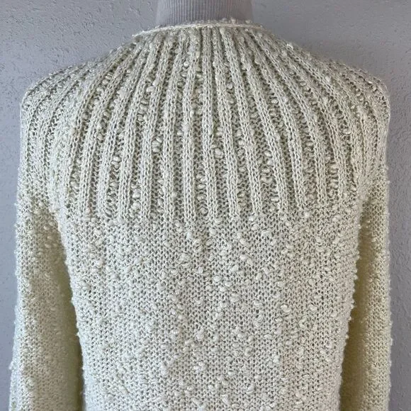 Vintage Pacific Place Cream Cardigan Sweater Size L EUC - Picture 7 of 8